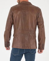 Men Genuine Leather Blazer Sport Coat 53